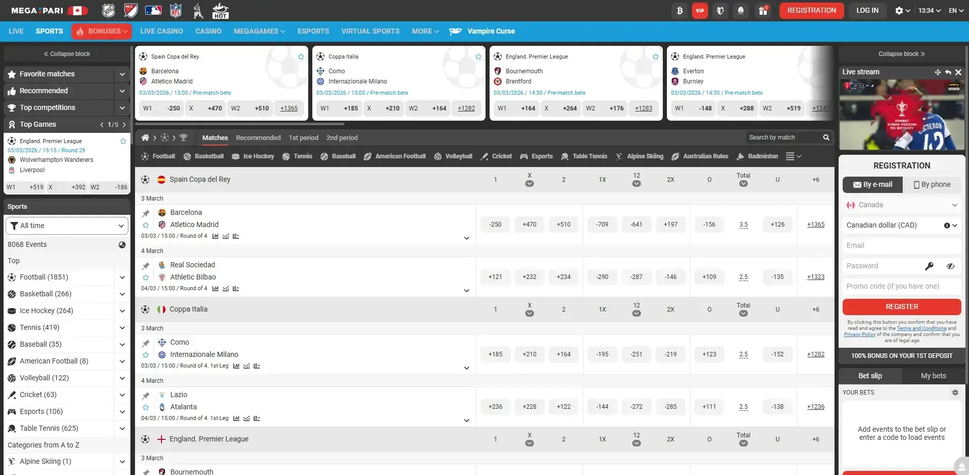 MegaPari betting overview